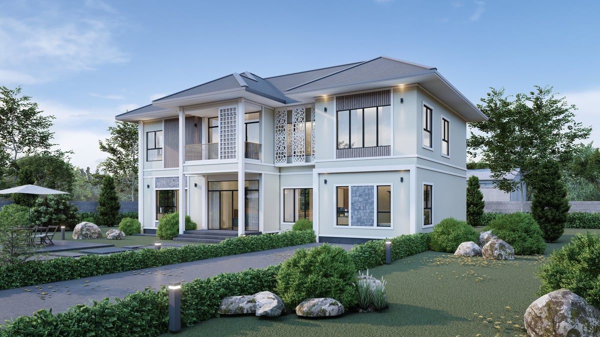 Two-story home with new roof and curb appeal